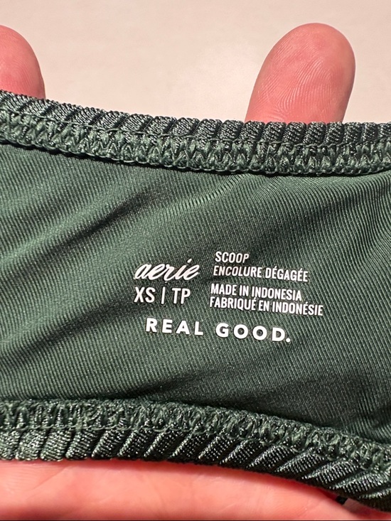 aerie Forest Green Ribbed High-Waist Bikini Set top XS bottom S - Picture 3 of 4